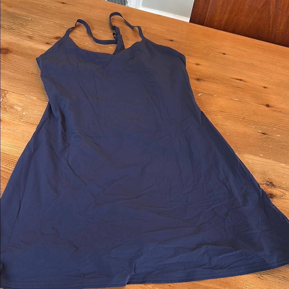 Navy Blue Sleeveless Swim/Active Wear Dress